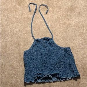 American Eagle Denim Halter Top